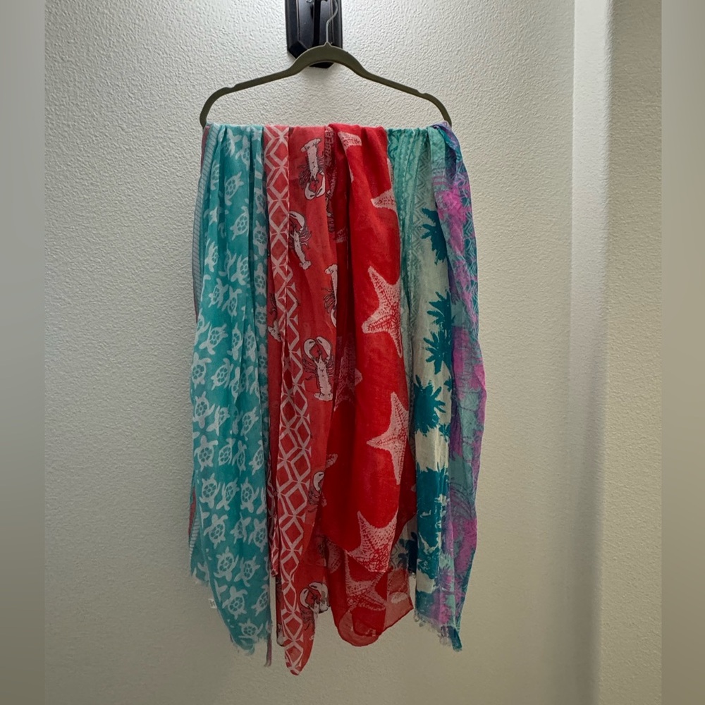 Women’s accessories Set of 4 Nautical and Tropical Scarves